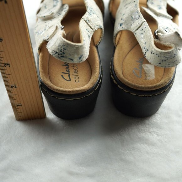 Clarks‎ Collection Slingback Platform Sandals Floral Print Size 8.5 - Picture 3 of 8